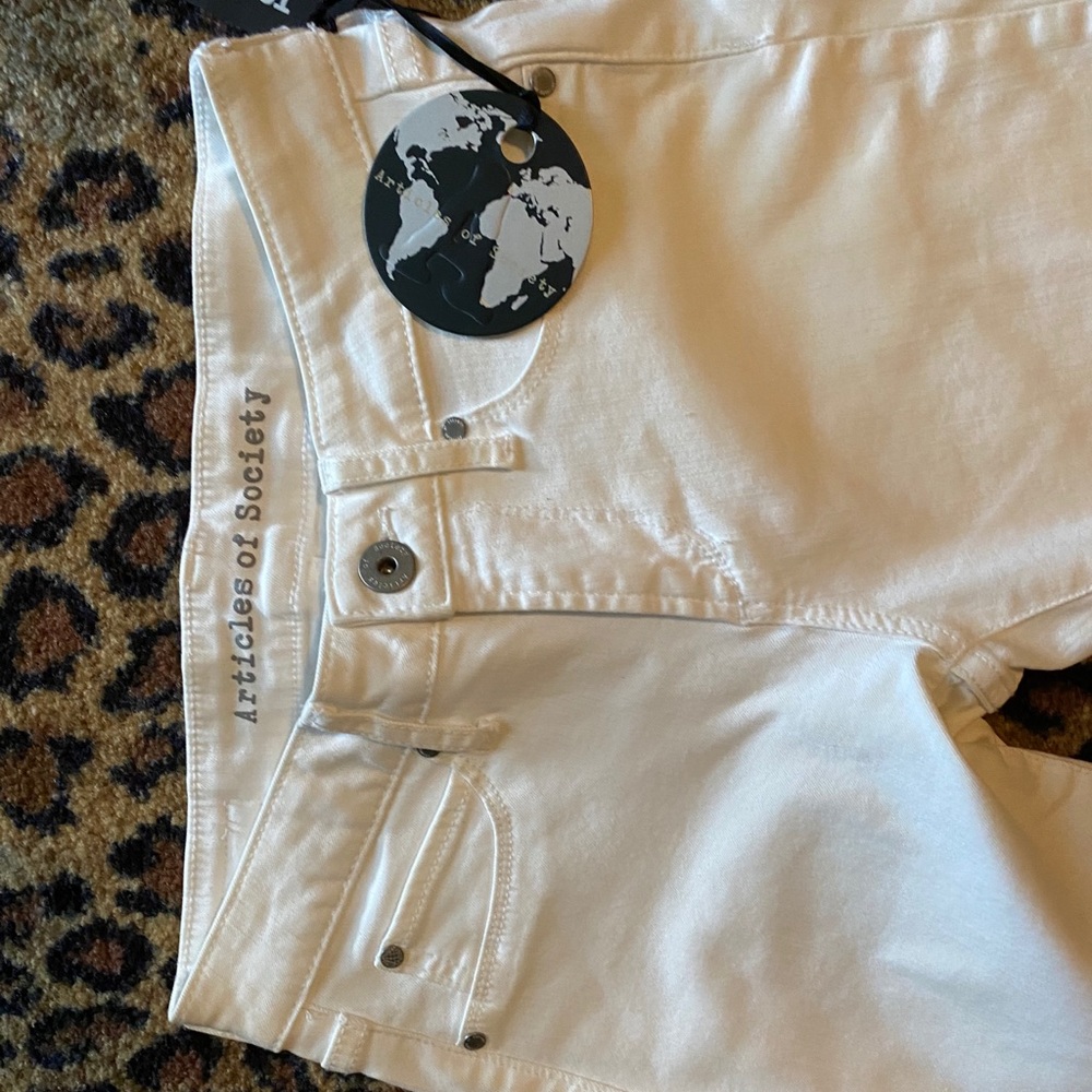 Articles of society white stretch denim